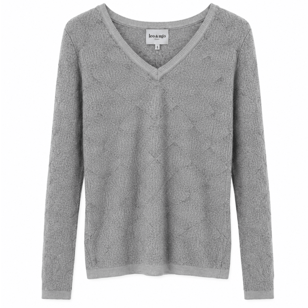 V Neck Diamond Pattern Sweater
